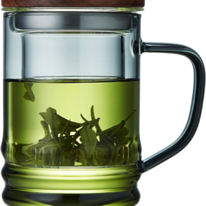 Luxury Glass Tea Infuser Mug with Bamboo Lid