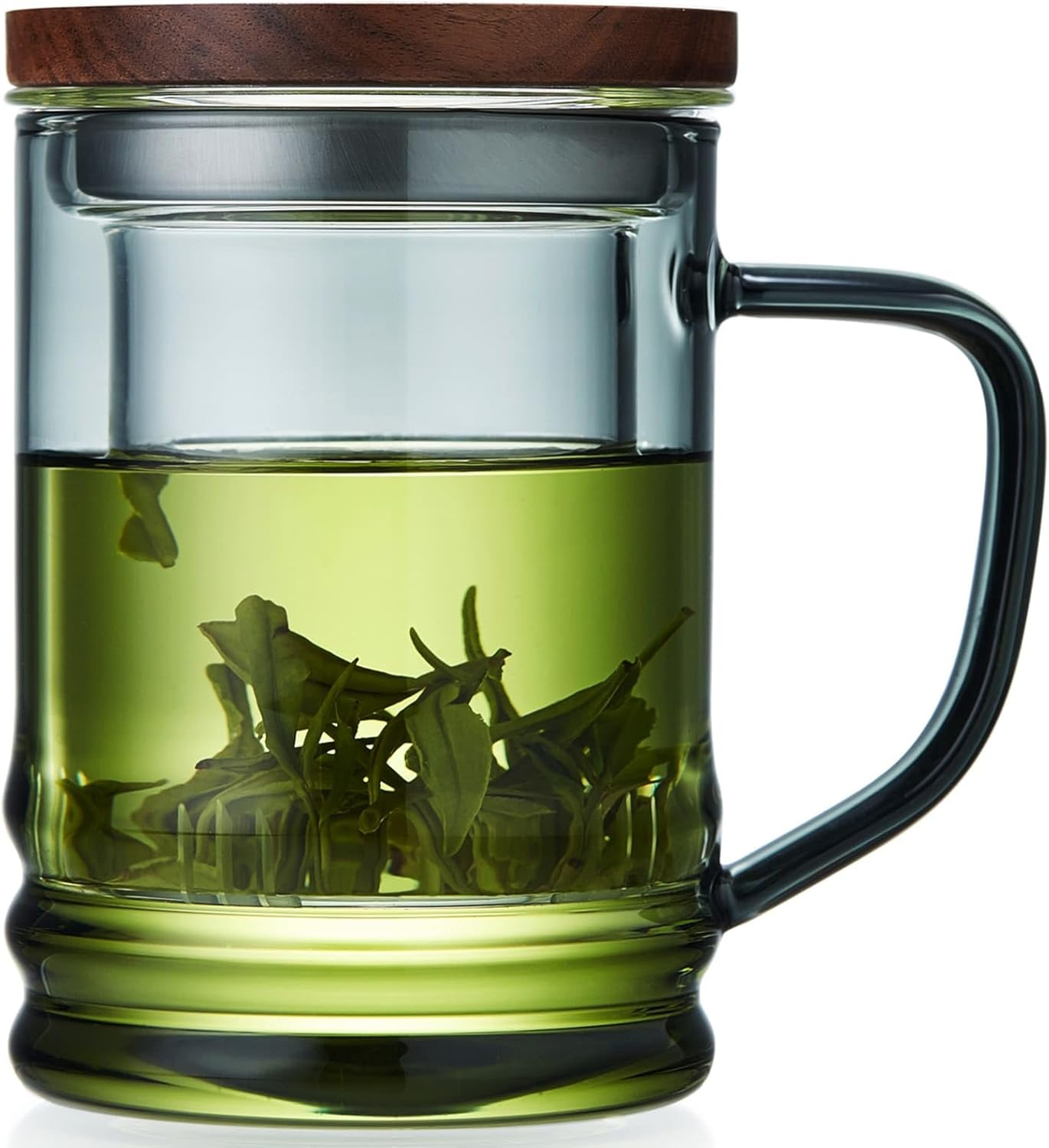 Luxury Glass Tea Infuser Mug with Bamboo Lid