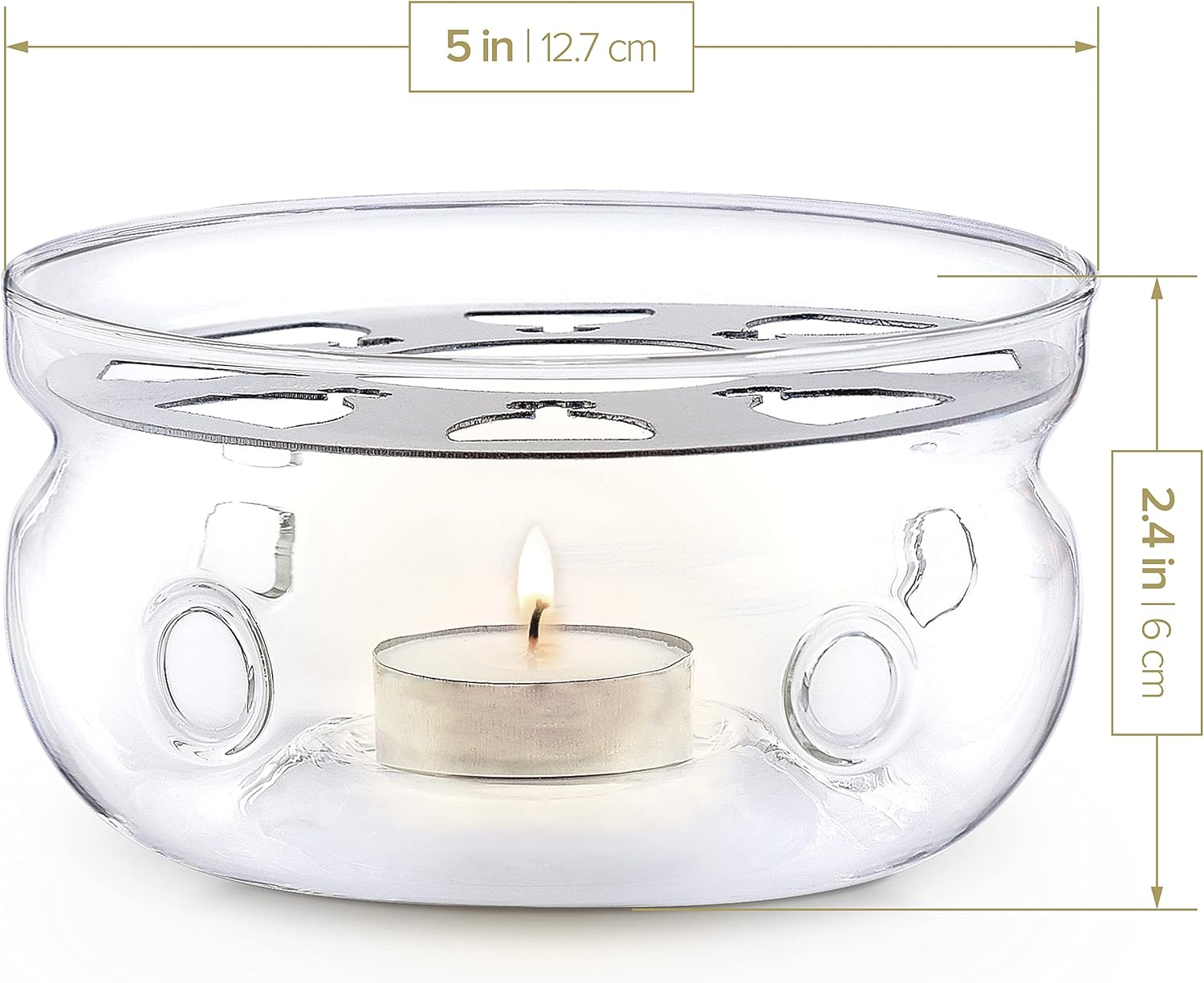 Teabloom Premium Glass Teapot Warmer - Image 3
