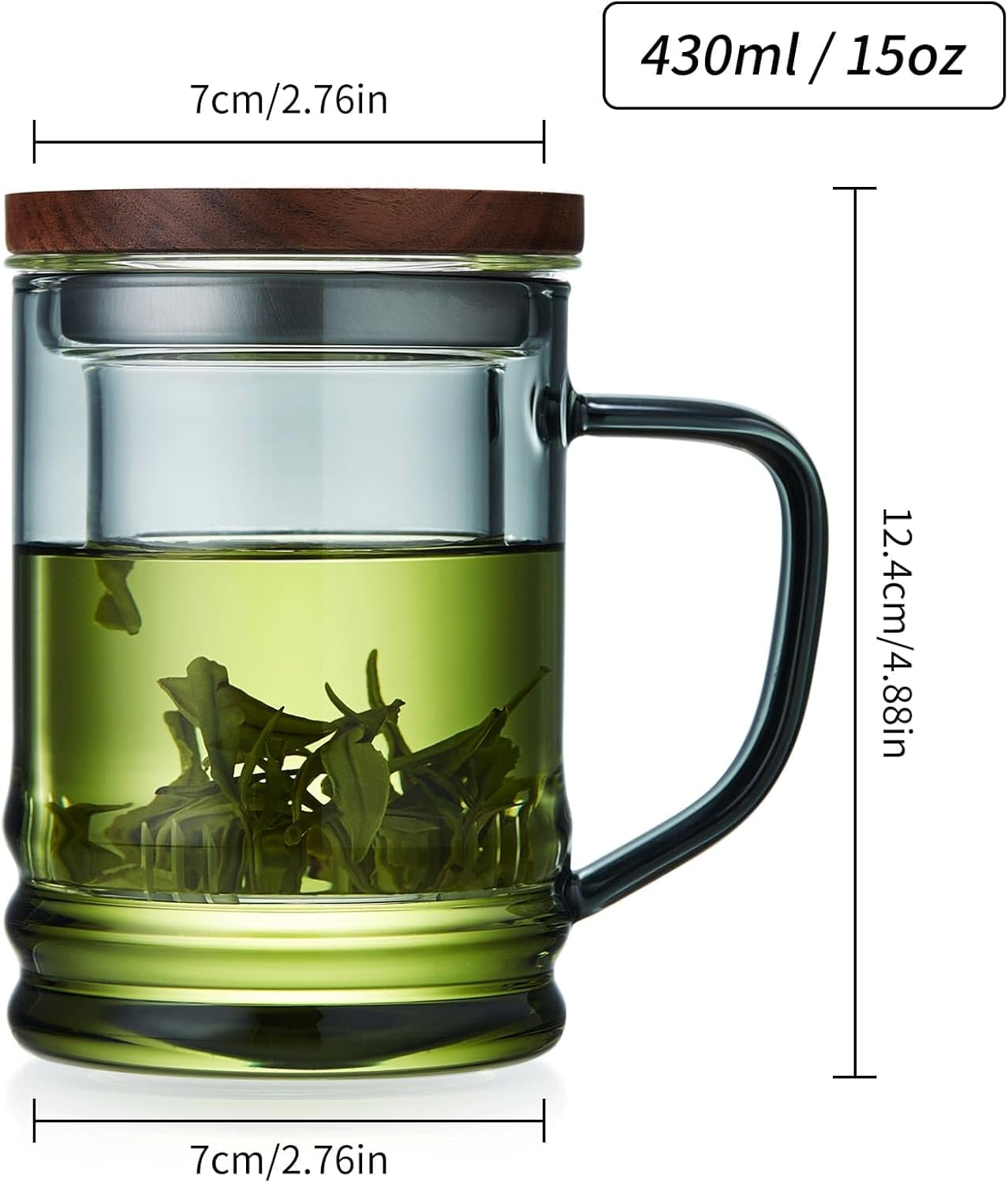 Luxury Glass Tea Infuser Mug with Bamboo Lid - Image 4